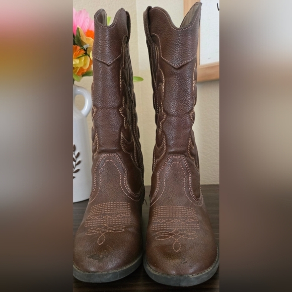 Brown Western-Style Montana Girls Boots - Picture 4 of 7